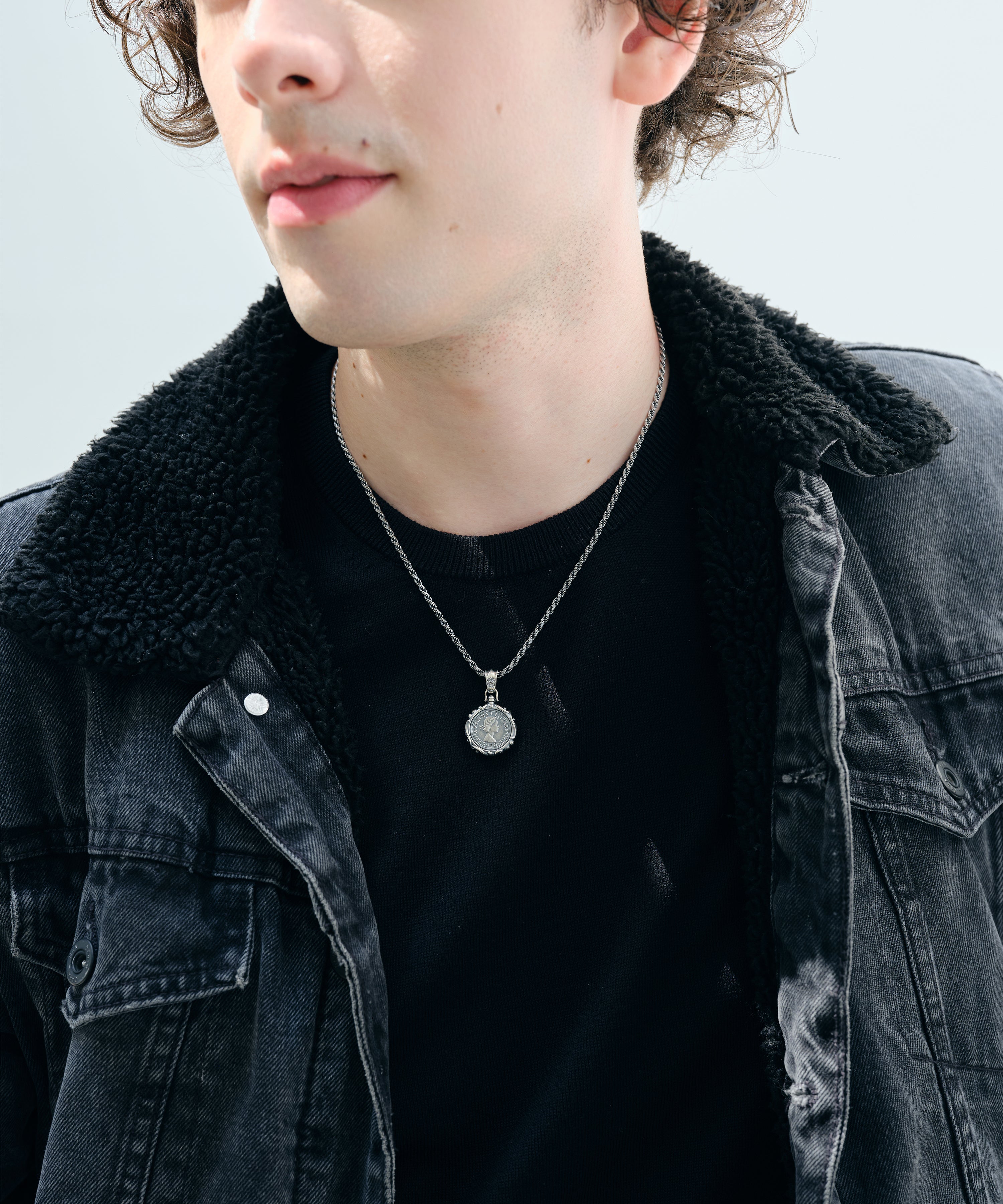 ロバストシックスペンスネックレス sv925 ブラックフィニッシュ – AQUA