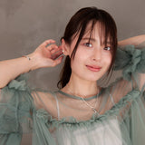 【AQUA SILVER】ゆらぎクレセントネックレス（カットフレンチロープシルバーチェーン）