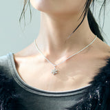 シルバー ネックレス スノーモチーフ sv925