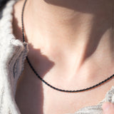 チェーンネックレス シルバー フレンチロープチェーン ブラックコーティング