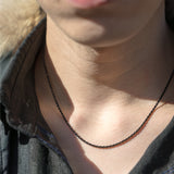 チェーンネックレス シルバー フレンチロープチェーン ブラックコーティング