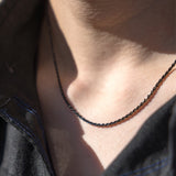 チェーンネックレス シルバー フレンチロープチェーン ブラックコーティング