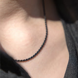 チェーンネックレス シルバー フレンチロープチェーン ブラックコーティング