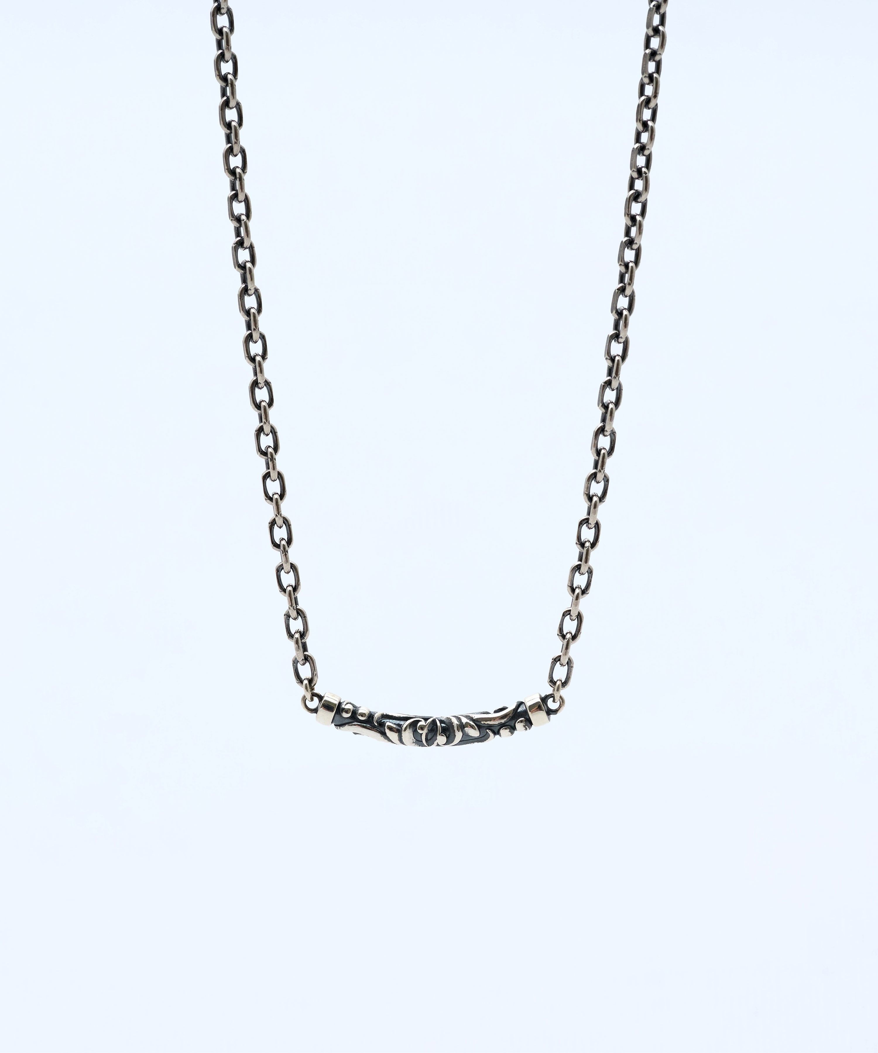 チェーンネックレス ロバストアラベスクモチーフ sv925 ブラック