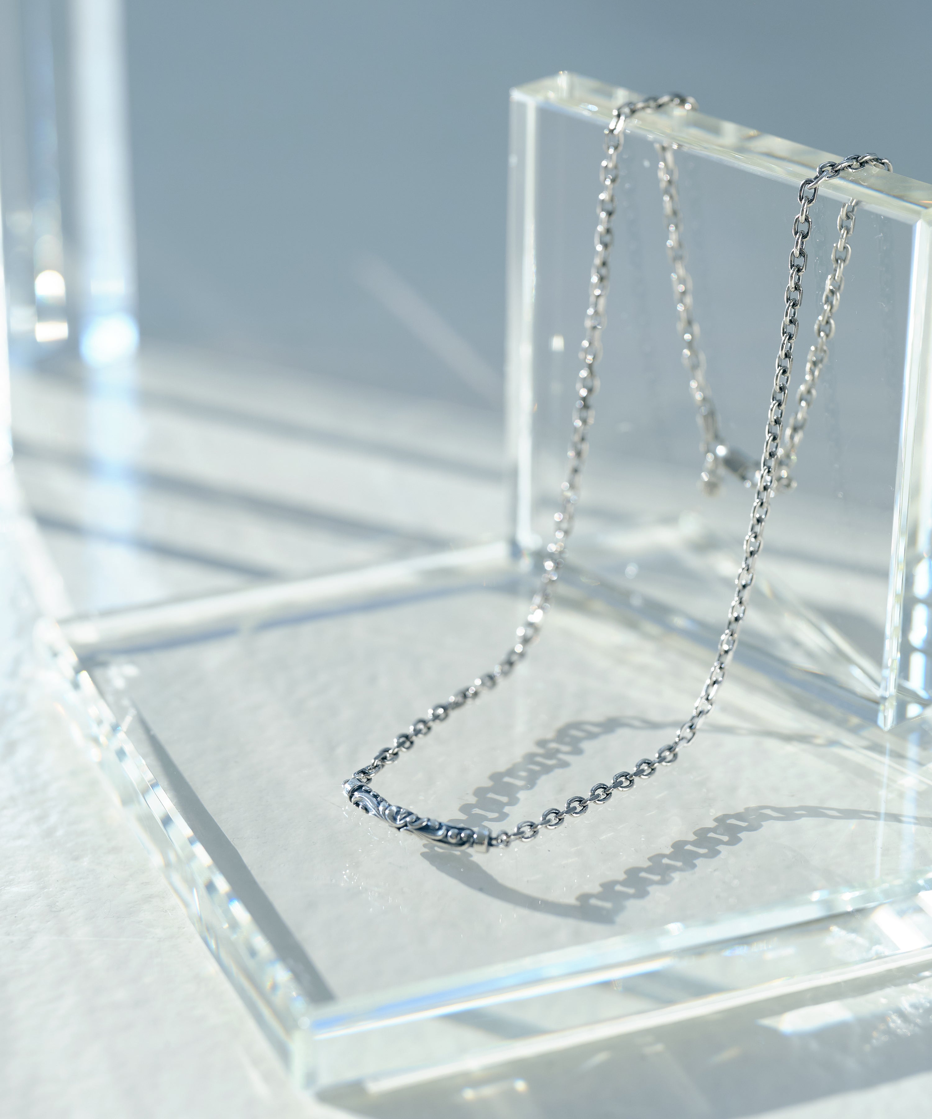 チェーンネックレス ロバストアラベスクモチーフ sv925 ブラック