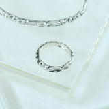 シルバー リング ロバストアラベスクモチーフ sv925 ブラックフィニッシュ