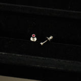 【アウトレット品 70％OFF】誕生石 ルビー ピアス シルバー （※片耳分 / 1pcs）