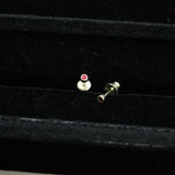 【アウトレット品 70％OFF】誕生石 ルビー ピアス シルバー （※片耳分 / 1pcs）